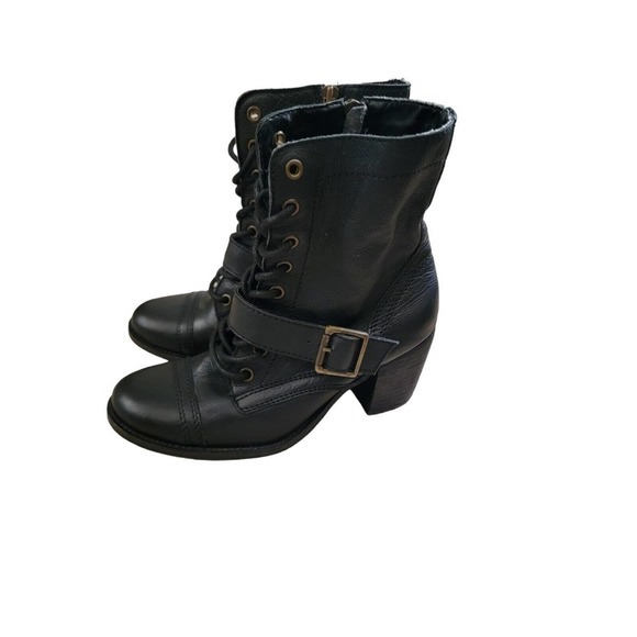 Steve Madden Devlin Taupe Leather Combat Boots Size 7 - Picture 5 of 6